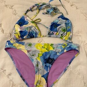 Aerie Floral Bikini- medium top/ small bottom